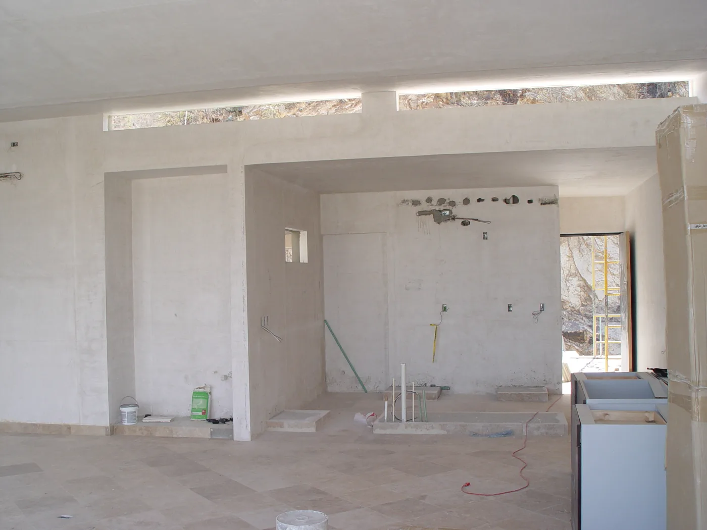 Interior finishing work in an early Las Cascadas residence