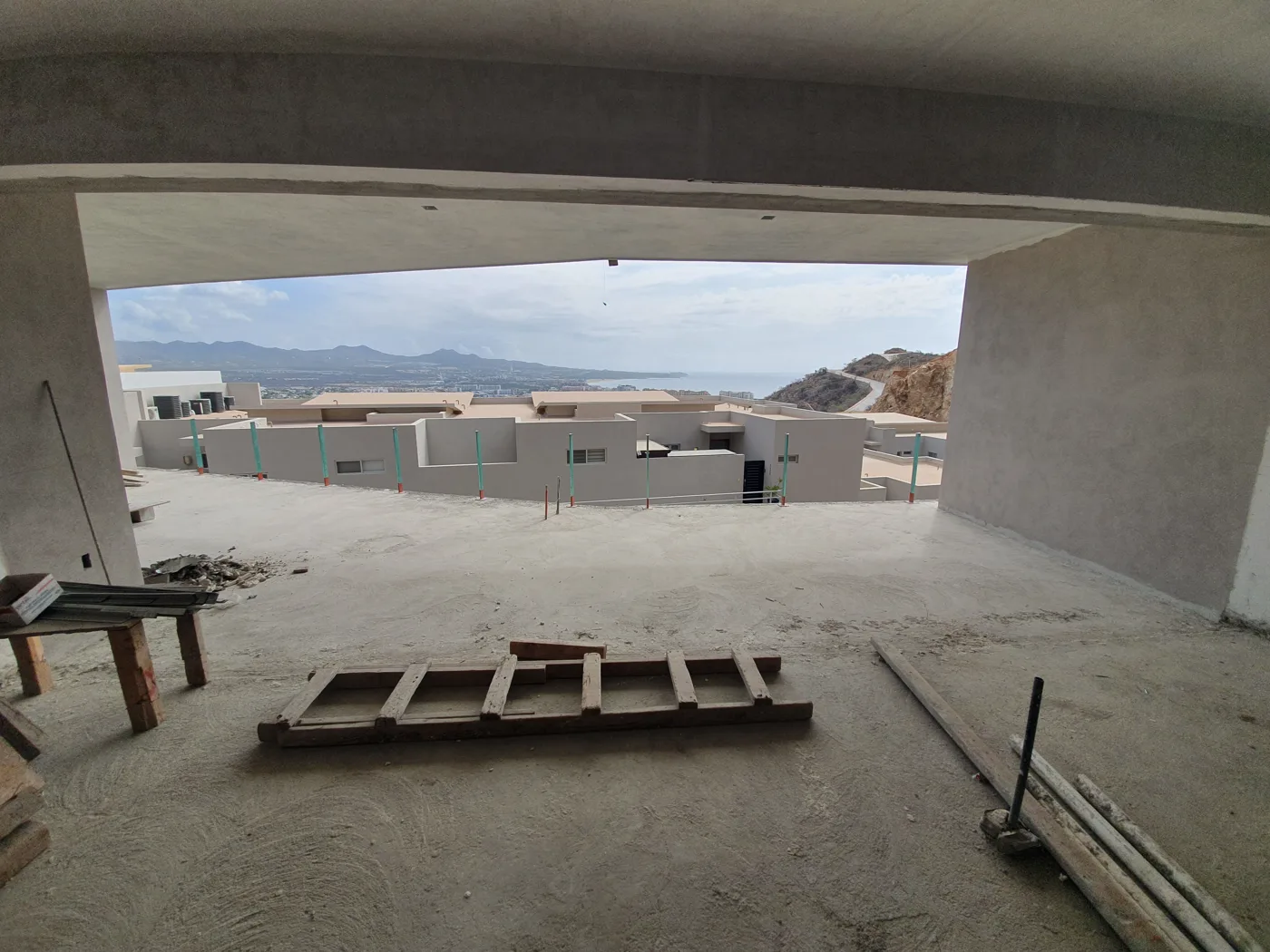 Unfinished living space and terrace opening toward Cabo San Lucas