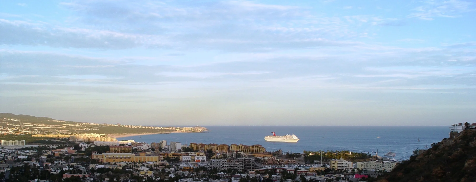 Panoramic view of Cabo San Lucas and the bay during Las Cascadas Phase 1 construction in 2009